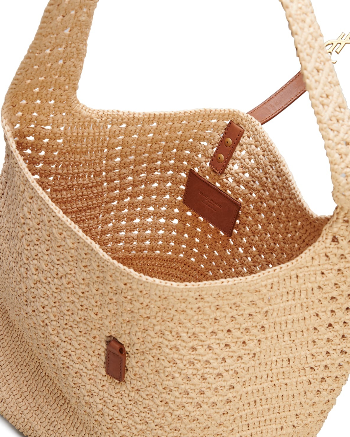 SAINT LAURENT Hobo YSL Shoulder Bag in Raffia