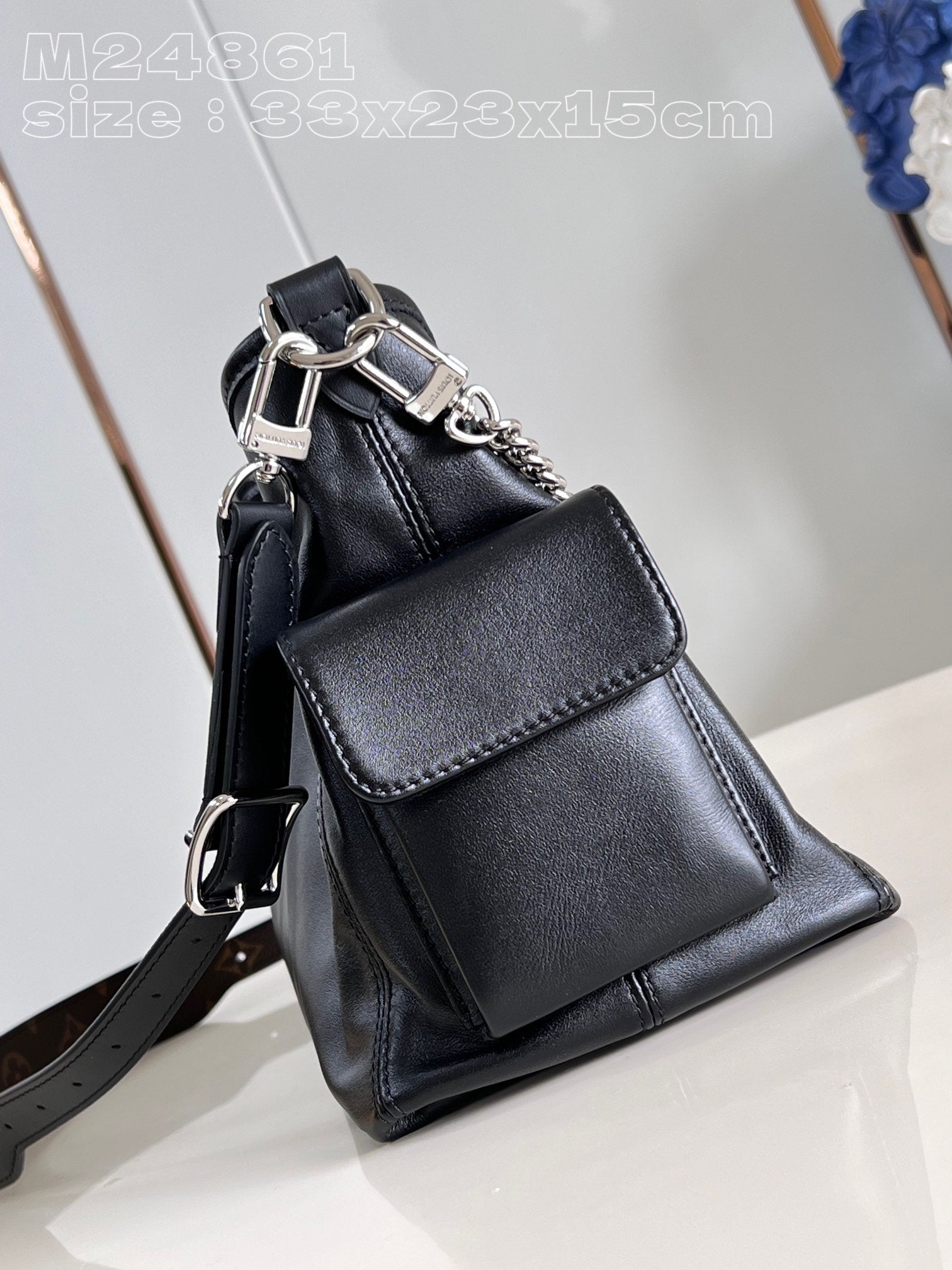 Louis Vuitton CarryAll Tote Bag Black M24861, 33.5 x 23 x 15CM