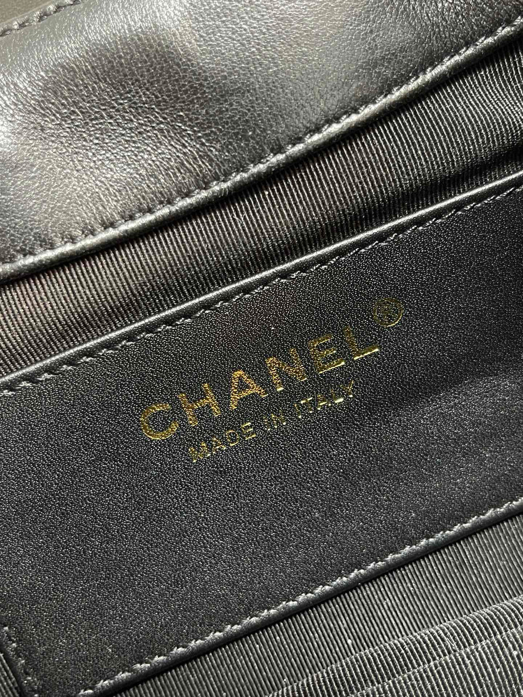 Chanel 24C Vintage Logo Small Quilted Lambskin Shoulder Bag AS4609 Black