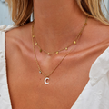 White Crescent Moon Necklace