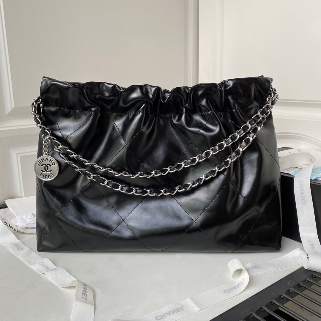 Chanel 22 bag 30×45×8cm BLACK AS4486