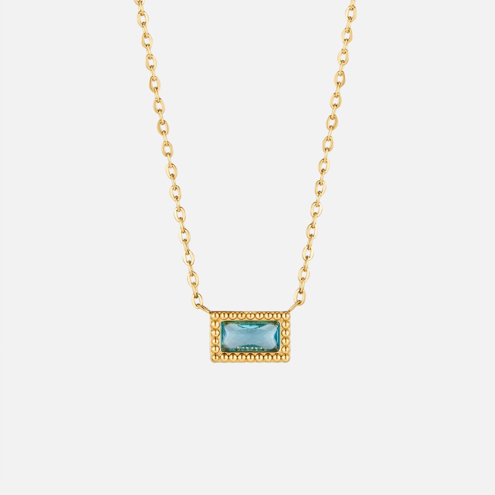 Baguette Birthstone Necklace