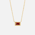 Baguette Birthstone Necklace