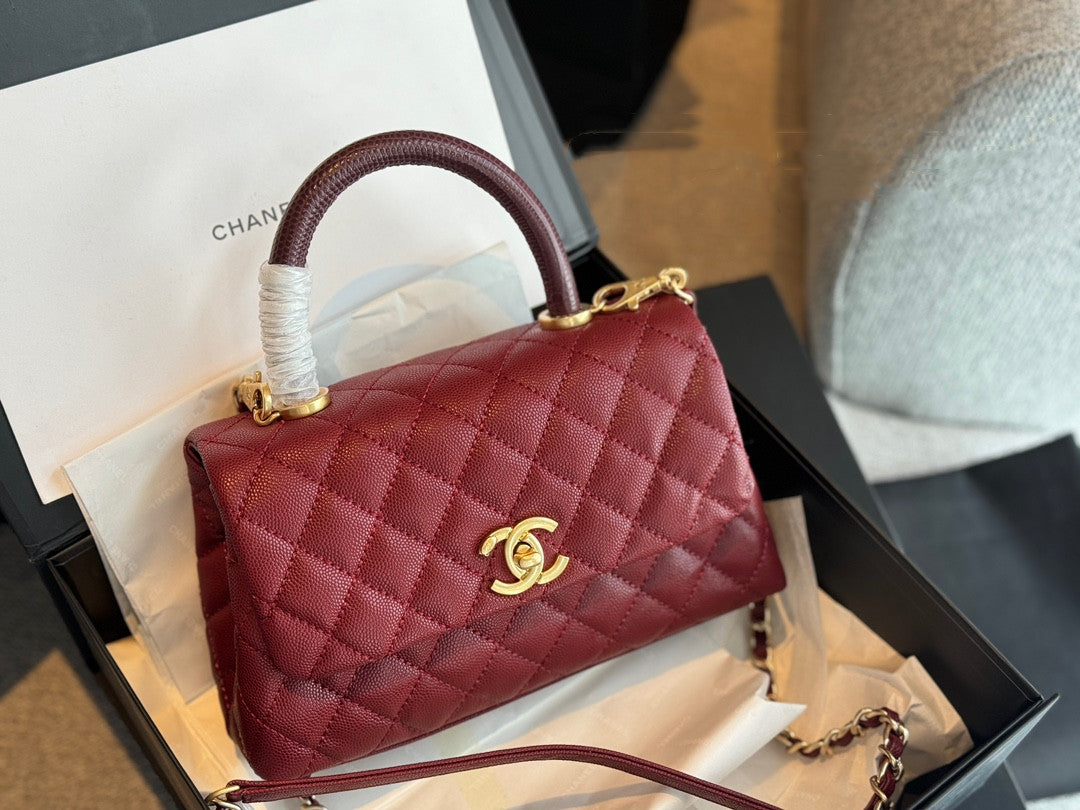 CC coco handle caviar leather size : 23*13cm