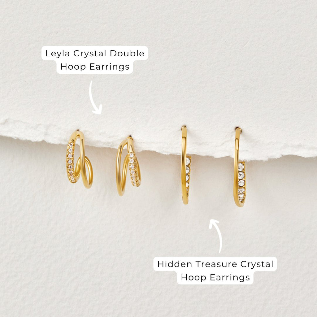 Leyla Crystal Double Hoop Earrings