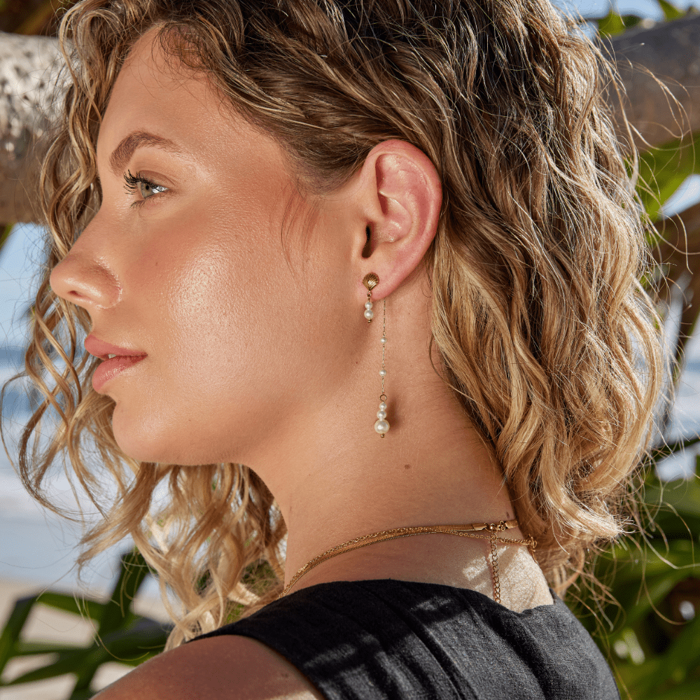 Neesa Pearl Tassel Earrings